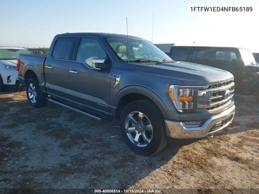 2022 Ford F-150 Lariat VIN: 1FTFW1ED4NFB65189 Lot: 40506514