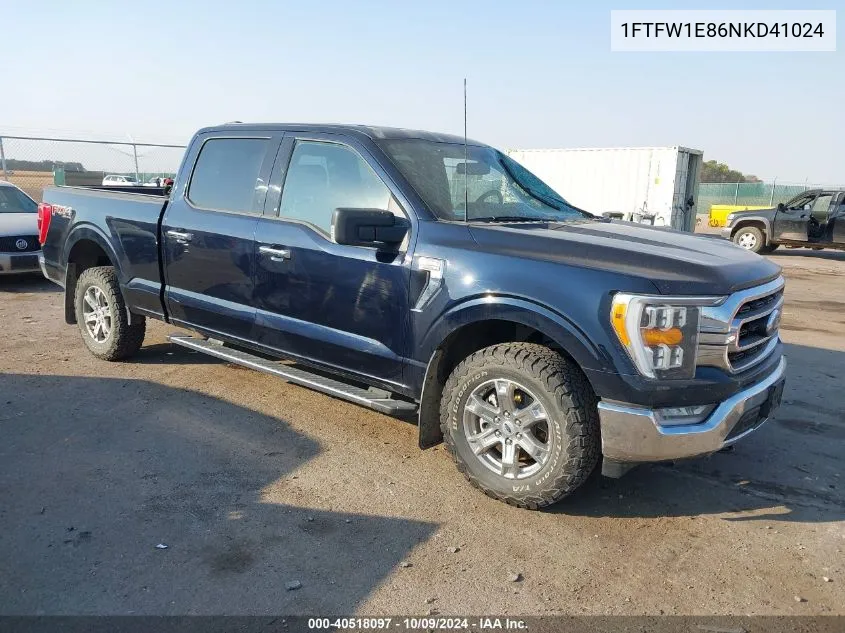 2022 Ford F-150 Supercrew VIN: 1FTFW1E86NKD41024 Lot: 40518097