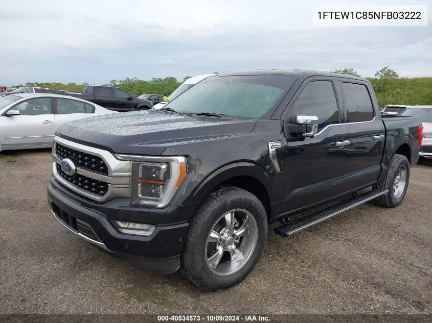 2022 Ford F150 Supercrew VIN: 1FTEW1C85NFB03222 Lot: 40534573