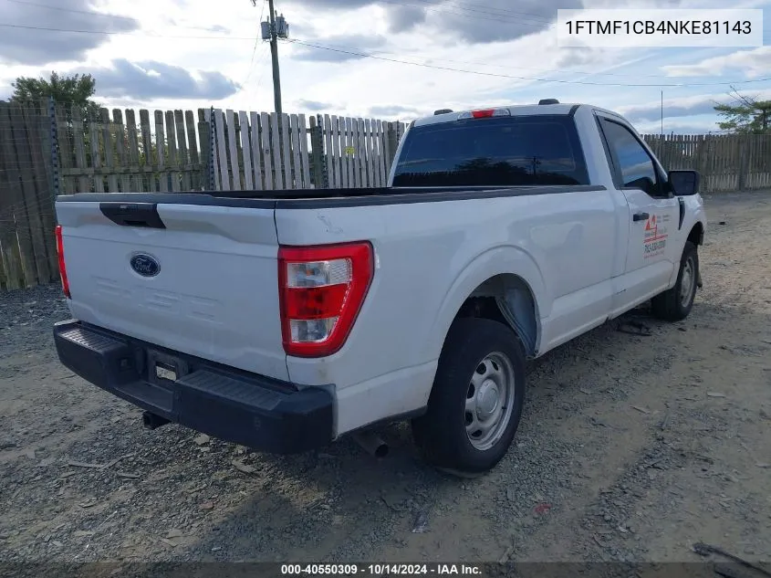 2022 Ford F-150 Xl VIN: 1FTMF1CB4NKE81143 Lot: 40550309