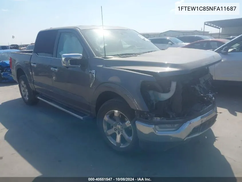 2022 Ford F-150 Lariat VIN: 1FTEW1C85NFA11687 Lot: 40551547