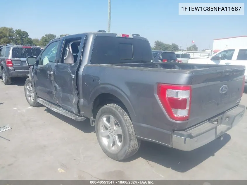 2022 Ford F-150 Lariat VIN: 1FTEW1C85NFA11687 Lot: 40551547