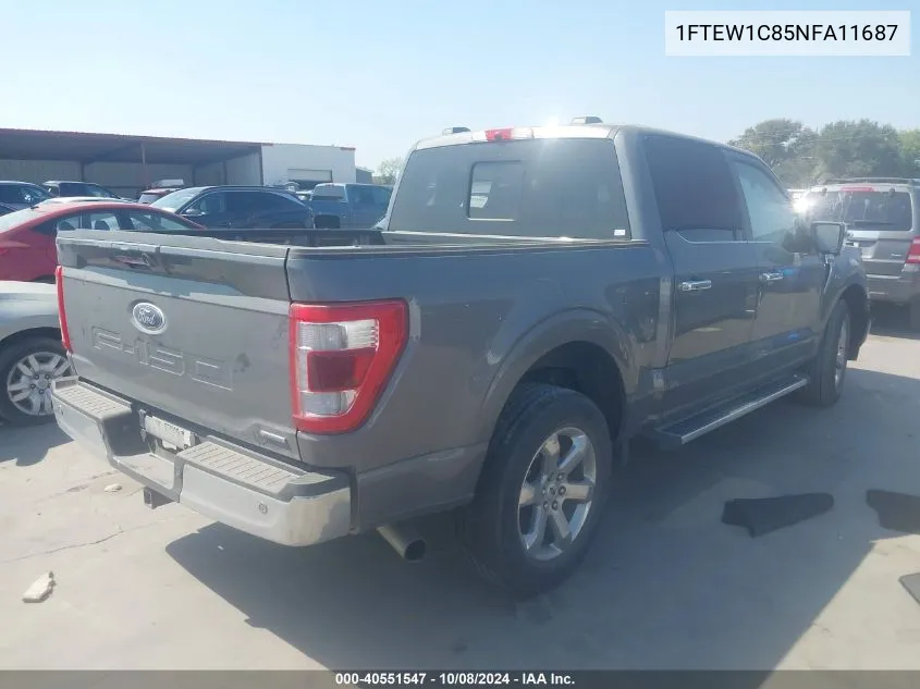 2022 Ford F-150 Lariat VIN: 1FTEW1C85NFA11687 Lot: 40551547