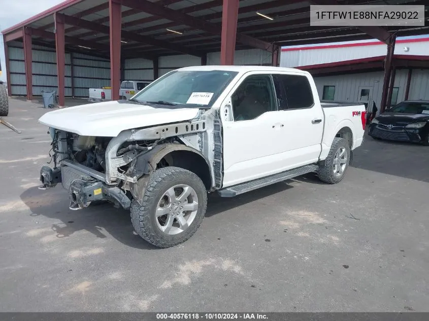 2022 Ford F-150 Lariat VIN: 1FTFW1E88NFA29022 Lot: 40576118