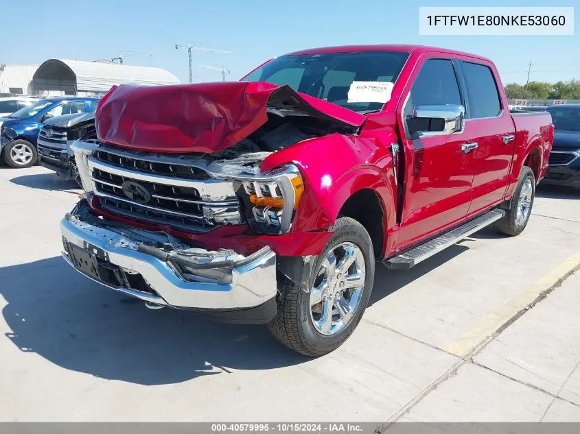 2022 Ford F-150 Lariat VIN: 1FTFW1E80NKE53060 Lot: 40579995