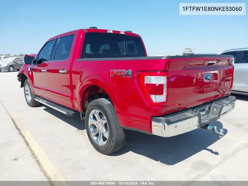 2022 Ford F-150 Lariat VIN: 1FTFW1E80NKE53060 Lot: 40579995