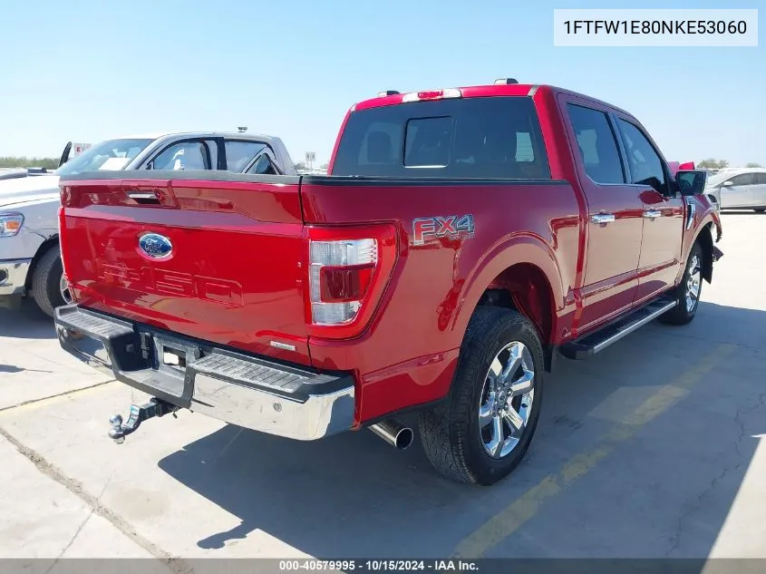 2022 Ford F-150 Lariat VIN: 1FTFW1E80NKE53060 Lot: 40579995