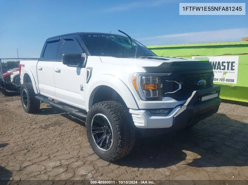 2022 Ford F-150 Xlt VIN: 1FTFW1E55NFA81245 Lot: 40580011