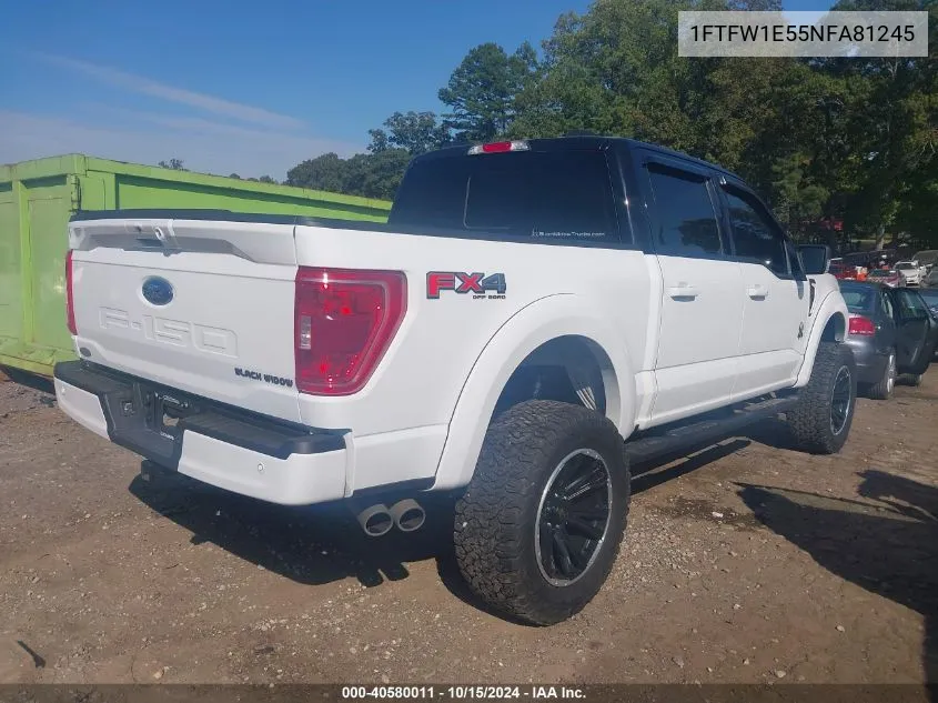 2022 Ford F-150 Xlt VIN: 1FTFW1E55NFA81245 Lot: 40580011