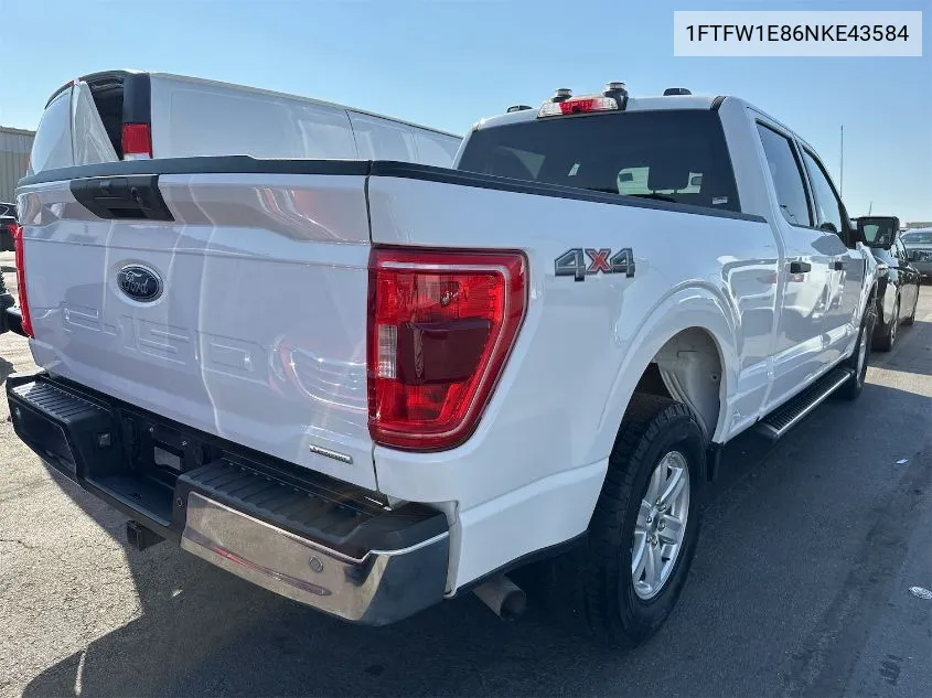 2022 Ford F150 Supercrew VIN: 1FTFW1E86NKE43584 Lot: 40592377