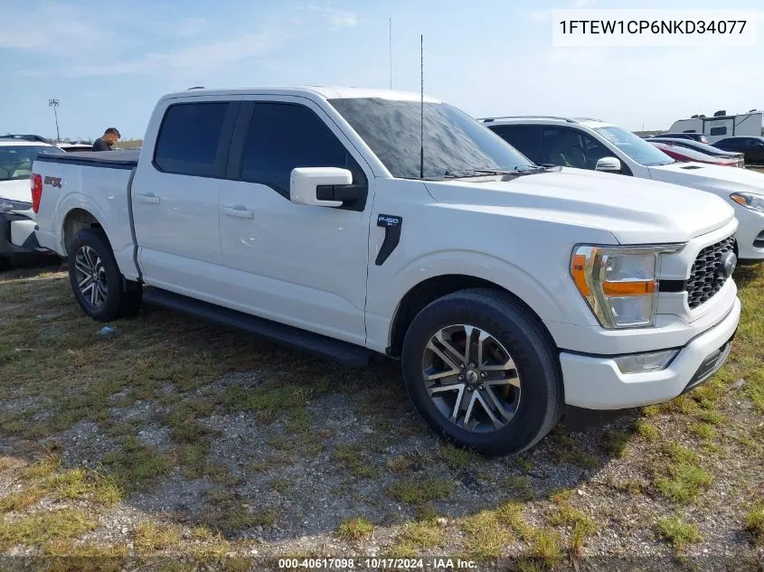 2022 Ford F-150 Xl VIN: 1FTEW1CP6NKD34077 Lot: 40617098