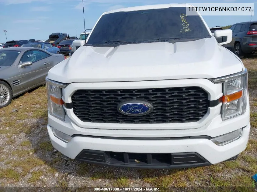 2022 Ford F-150 Xl VIN: 1FTEW1CP6NKD34077 Lot: 40617098