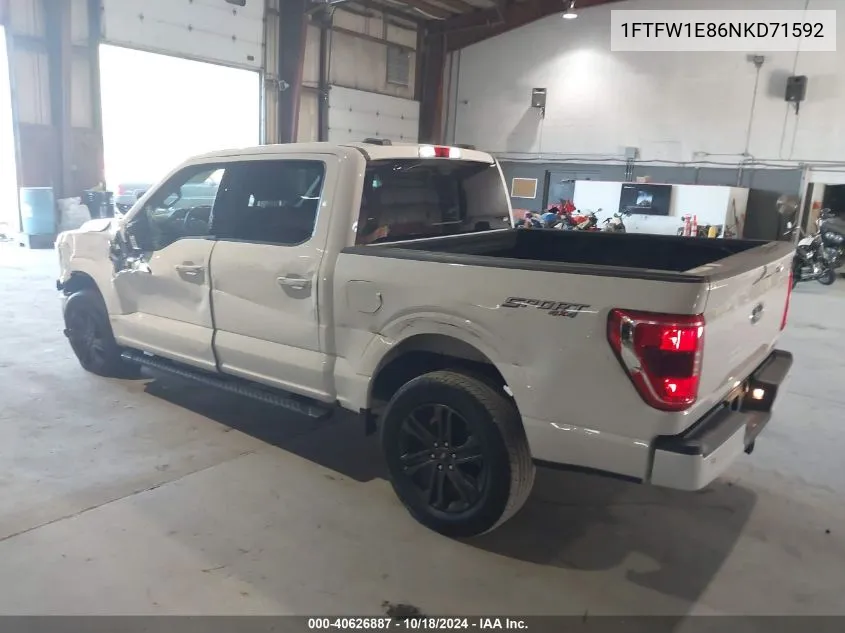 2022 Ford F-150 Xlt VIN: 1FTFW1E86NKD71592 Lot: 40626887