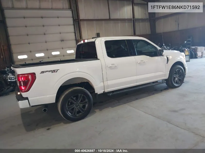 2022 Ford F-150 Xlt VIN: 1FTFW1E86NKD71592 Lot: 40626887