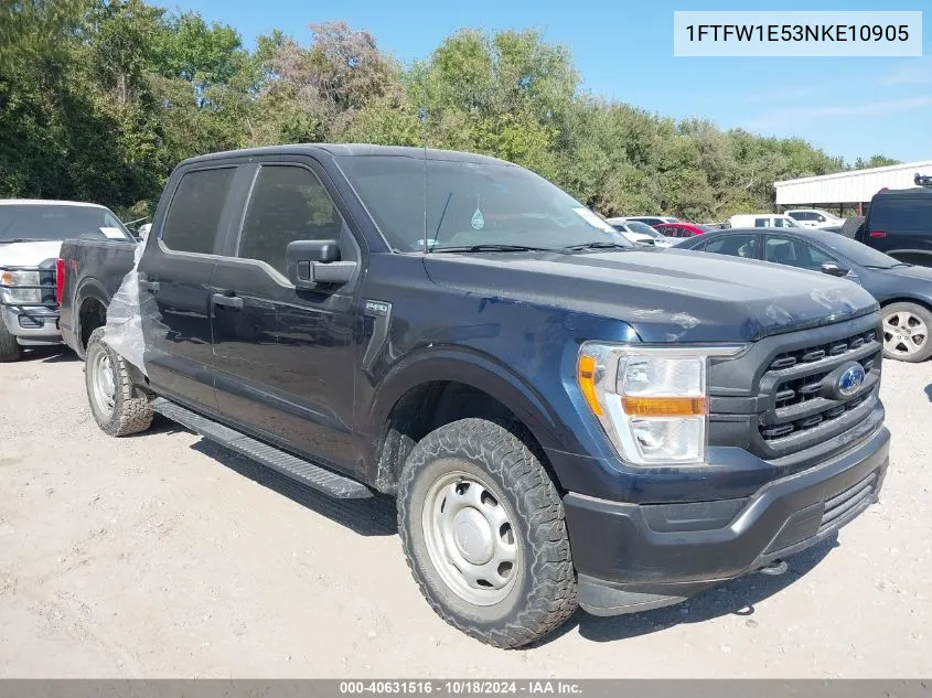 2022 Ford F-150 Xl VIN: 1FTFW1E53NKE10905 Lot: 40631516