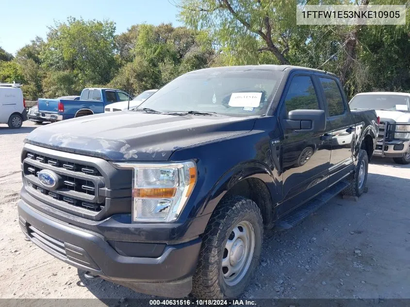 2022 Ford F-150 Xl VIN: 1FTFW1E53NKE10905 Lot: 40631516