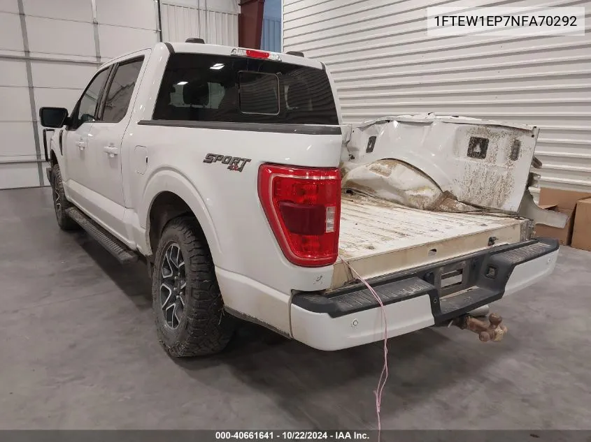 2022 Ford F-150 Xlt VIN: 1FTEW1EP7NFA70292 Lot: 40661641