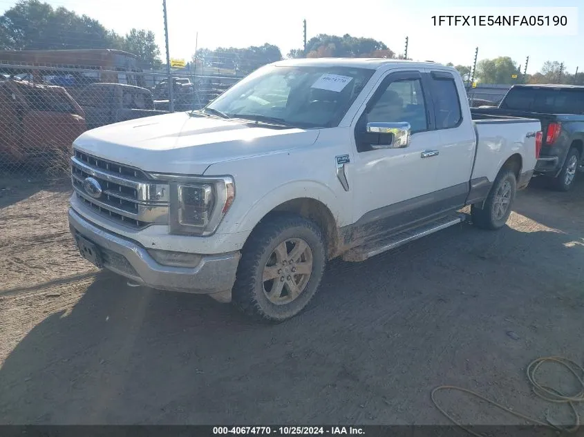 2022 Ford F-150 Lariat VIN: 1FTFX1E54NFA05190 Lot: 40674770