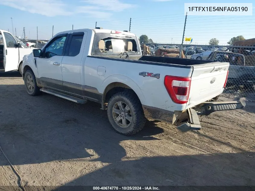 2022 Ford F-150 Lariat VIN: 1FTFX1E54NFA05190 Lot: 40674770