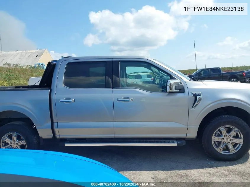 2022 Ford F-150 Lariat VIN: 1FTFW1E84NKE23138 Lot: 40702439