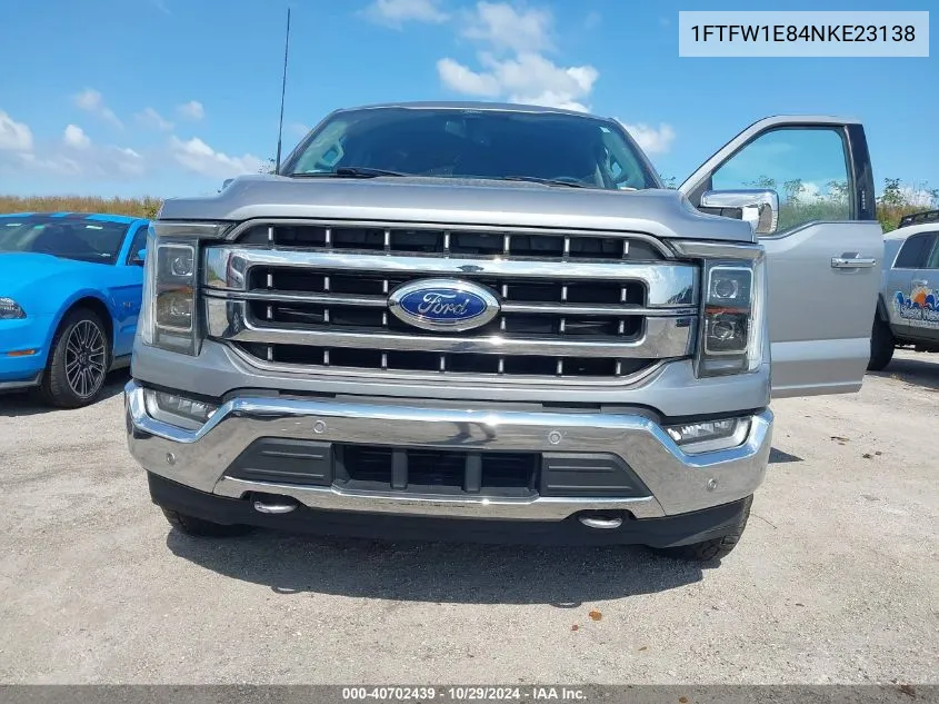 2022 Ford F-150 Lariat VIN: 1FTFW1E84NKE23138 Lot: 40702439