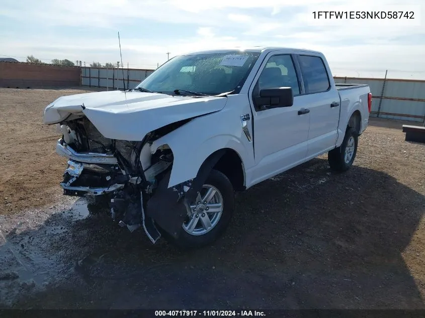 2022 Ford F-150 Xlt VIN: 1FTFW1E53NKD58742 Lot: 40717917