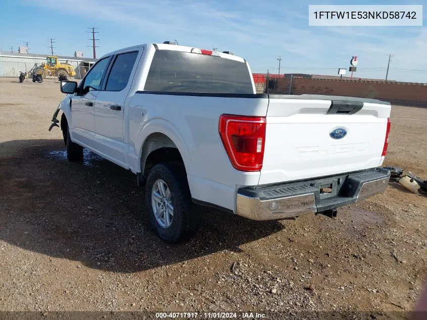 2022 Ford F-150 Xlt VIN: 1FTFW1E53NKD58742 Lot: 40717917