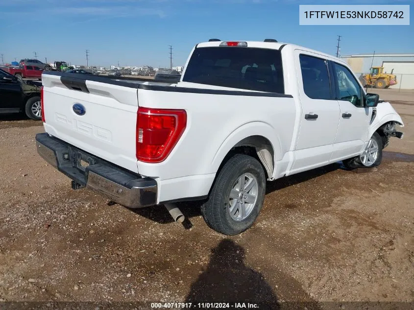 2022 Ford F-150 Xlt VIN: 1FTFW1E53NKD58742 Lot: 40717917