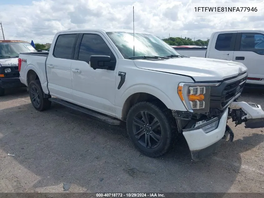 2022 Ford F-150 Xlt VIN: 1FTFW1E81NFA77946 Lot: 40718772