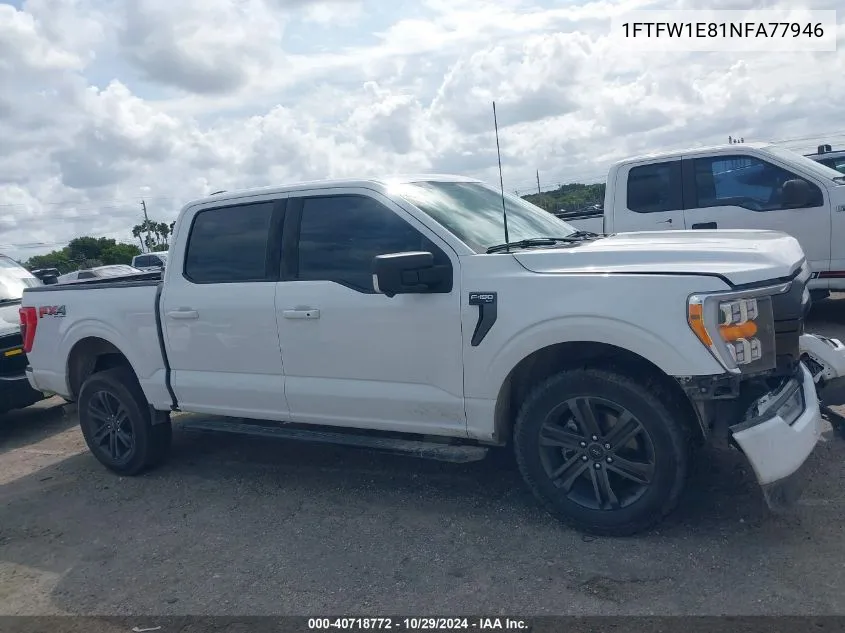 2022 Ford F-150 Xlt VIN: 1FTFW1E81NFA77946 Lot: 40718772