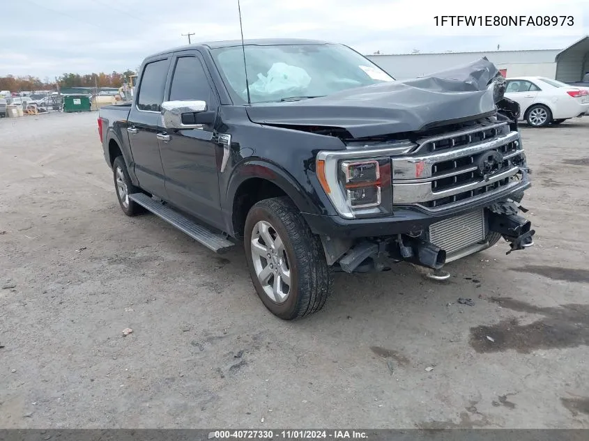 2022 Ford F-150 Lariat VIN: 1FTFW1E80NFA08973 Lot: 40727330