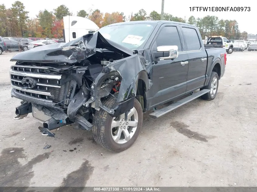 2022 Ford F-150 Lariat VIN: 1FTFW1E80NFA08973 Lot: 40727330