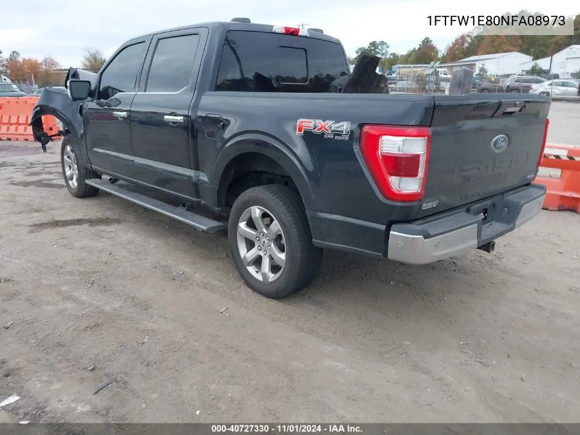 2022 Ford F-150 Lariat VIN: 1FTFW1E80NFA08973 Lot: 40727330