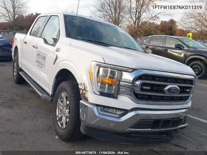 2022 Ford F-150 Xlt VIN: 1FTFW1E87NKD11319 Lot: 40778878