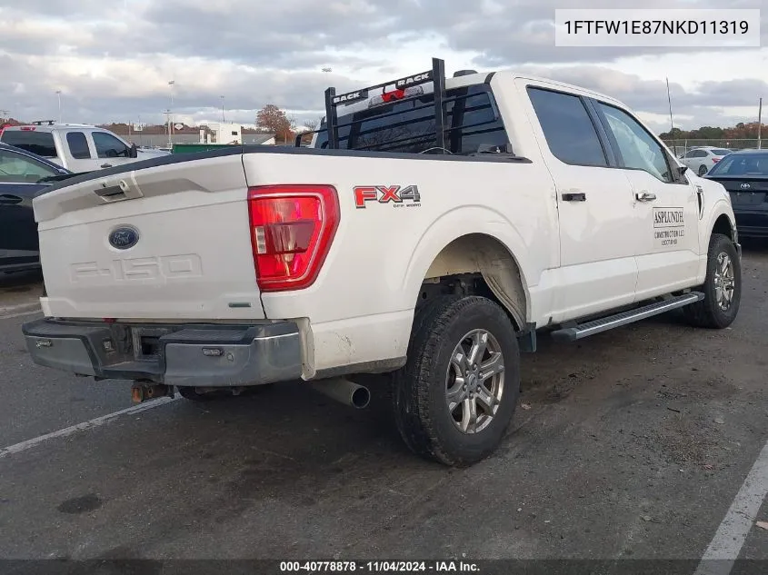 2022 Ford F-150 Xlt VIN: 1FTFW1E87NKD11319 Lot: 40778878