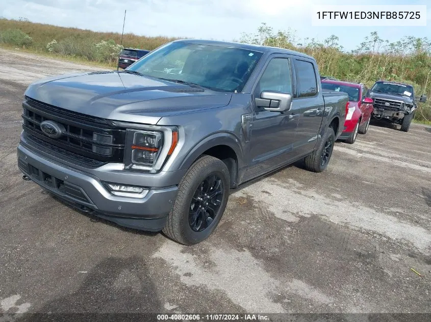 2022 Ford F-150 Platinum VIN: 1FTFW1ED3NFB85725 Lot: 40802606