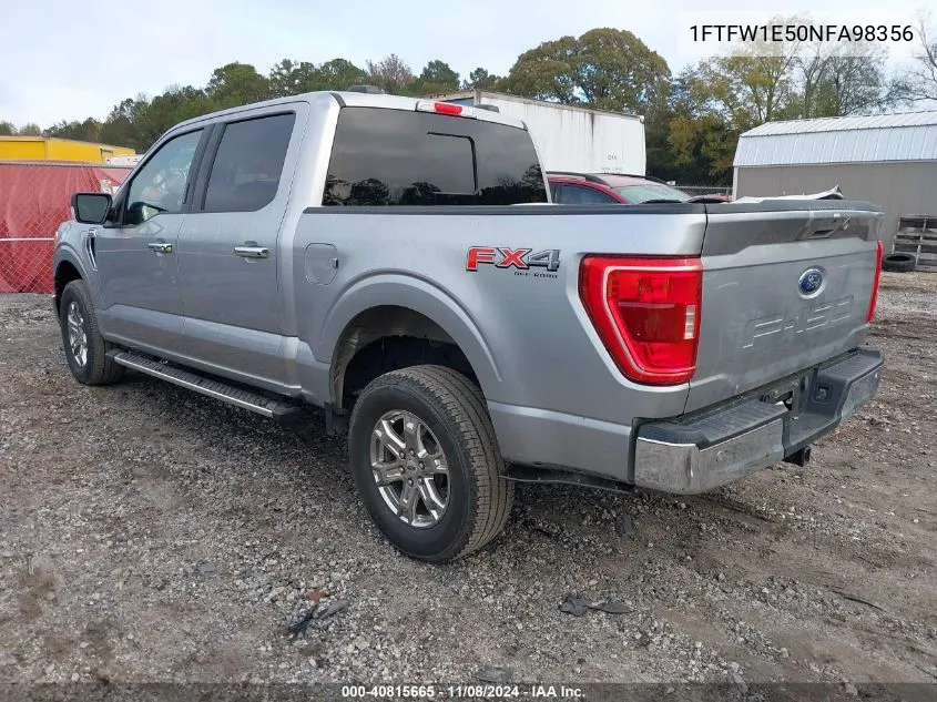 2022 Ford F-150 Xlt VIN: 1FTFW1E50NFA98356 Lot: 40815665