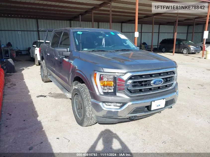 2022 Ford F-150 Xlt VIN: 1FTFW1E81NKE78842 Lot: 40815763