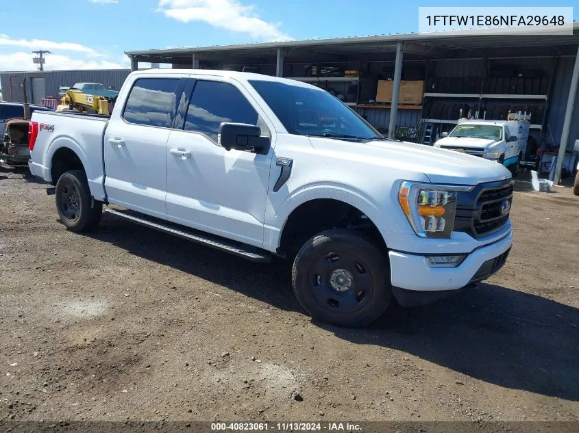 2022 Ford F-150 Xlt VIN: 1FTFW1E86NFA29648 Lot: 40823061