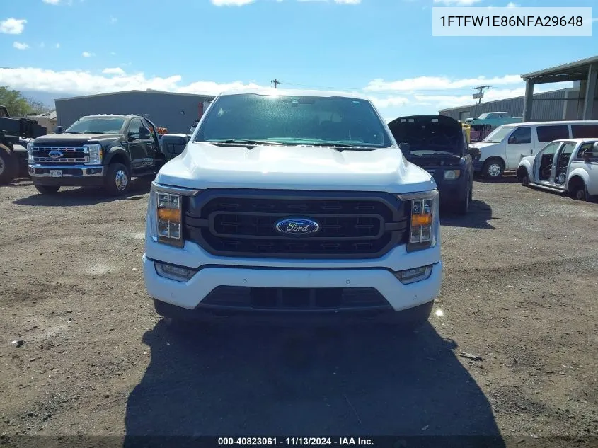 2022 Ford F-150 Xlt VIN: 1FTFW1E86NFA29648 Lot: 40823061