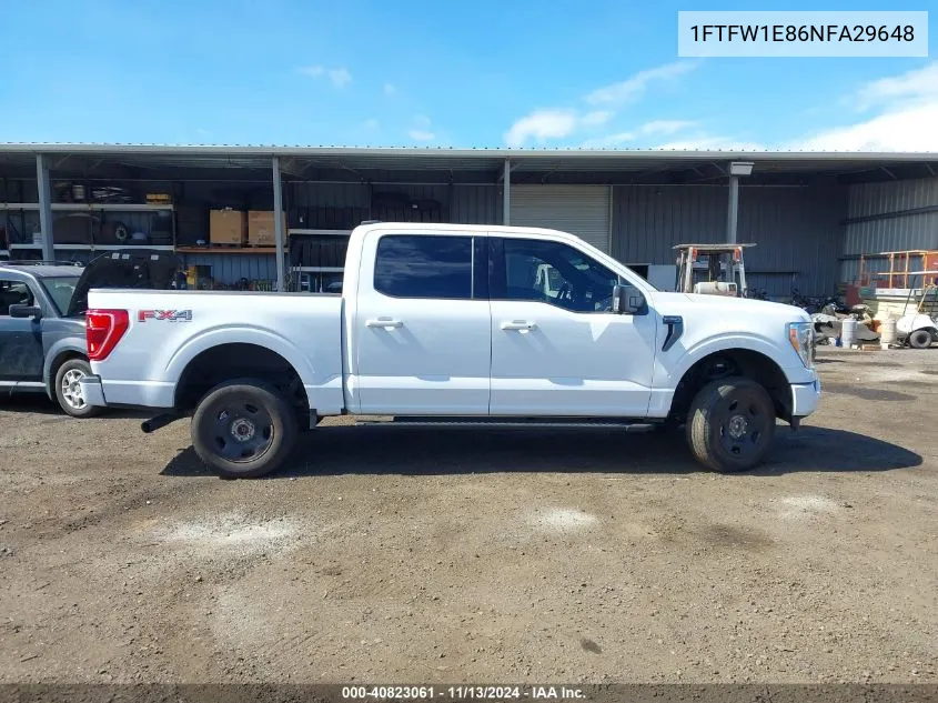 2022 Ford F-150 Xlt VIN: 1FTFW1E86NFA29648 Lot: 40823061