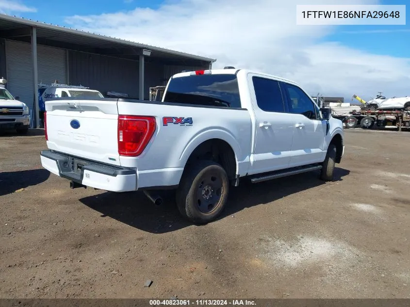 2022 Ford F-150 Xlt VIN: 1FTFW1E86NFA29648 Lot: 40823061