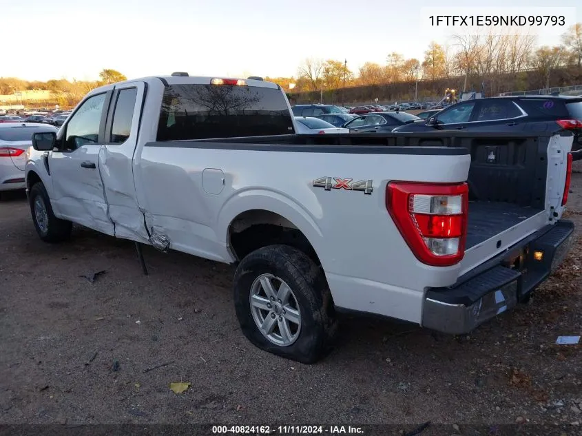 2022 Ford F-150 Xl VIN: 1FTFX1E59NKD99793 Lot: 40824162