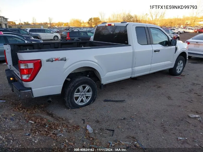 2022 Ford F-150 Xl VIN: 1FTFX1E59NKD99793 Lot: 40824162