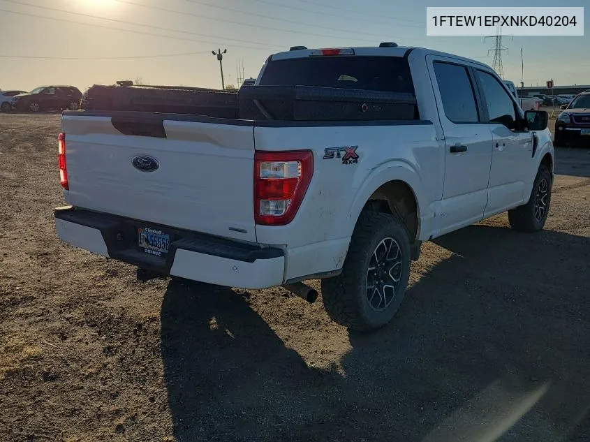 2022 Ford F150 Supercrew VIN: 1FTEW1EPXNKD40204 Lot: 40836924