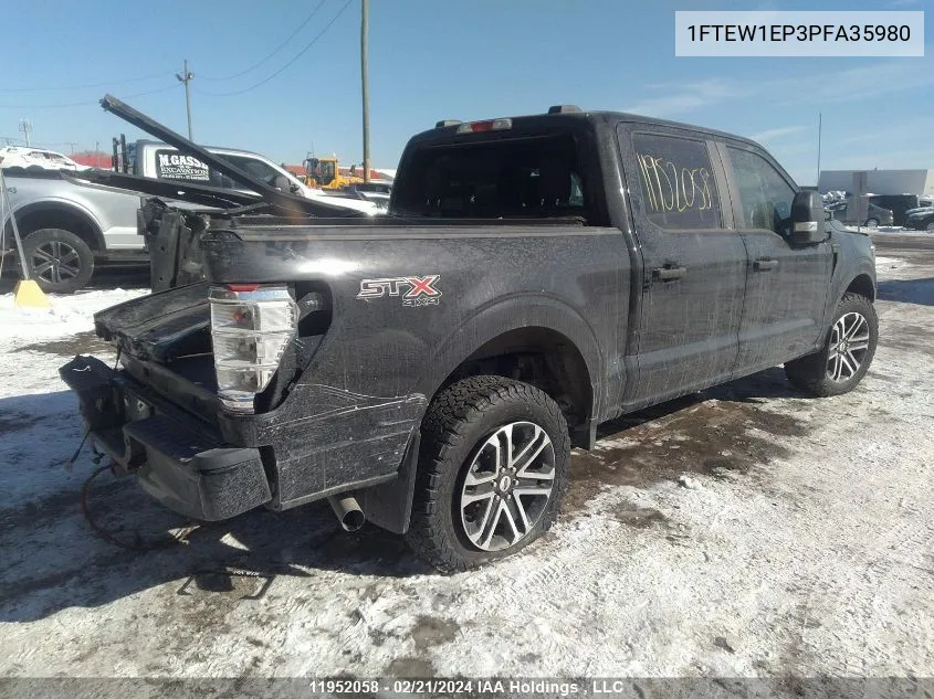 2023 Ford F150 Supercrew VIN: 1FTEW1EP3PFA35980 Lot: 11952058