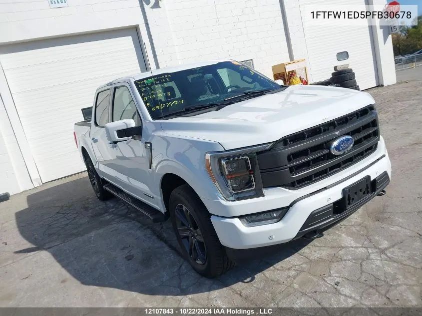 2023 Ford F-150 Lariat VIN: 1FTFW1ED5PFB30678 Lot: 12107843