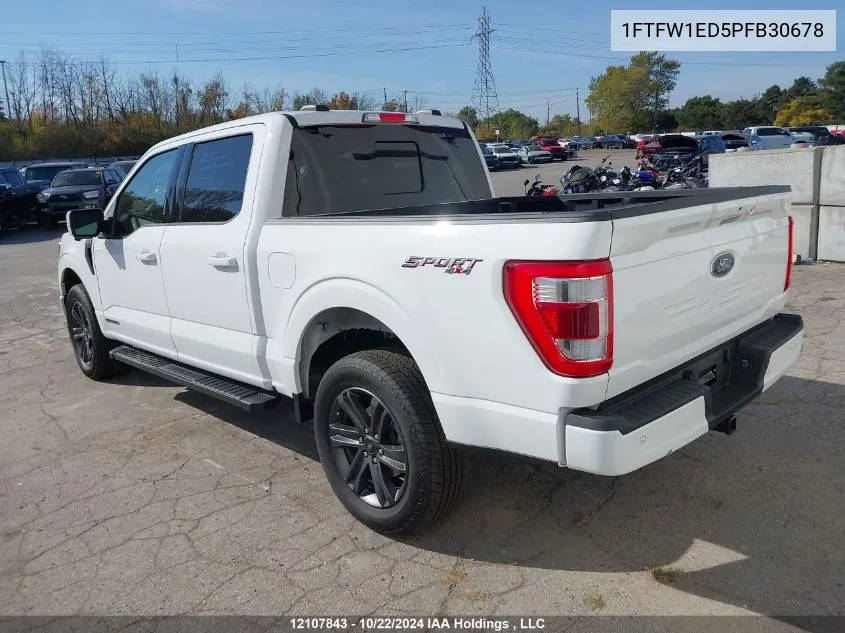 2023 Ford F-150 Lariat VIN: 1FTFW1ED5PFB30678 Lot: 12107843