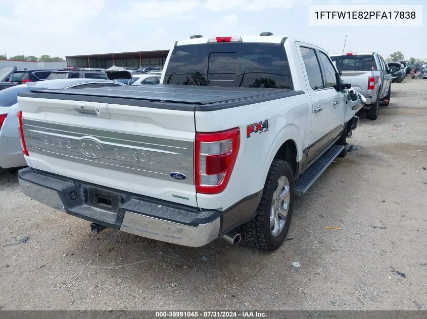 2023 Ford F-150 King Ranch VIN: 1FTFW1E82PFA17838 Lot: 39991045