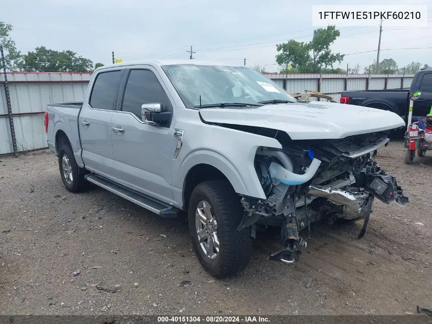 2023 Ford F-150 Lariat VIN: 1FTFW1E51PKF60210 Lot: 40151304